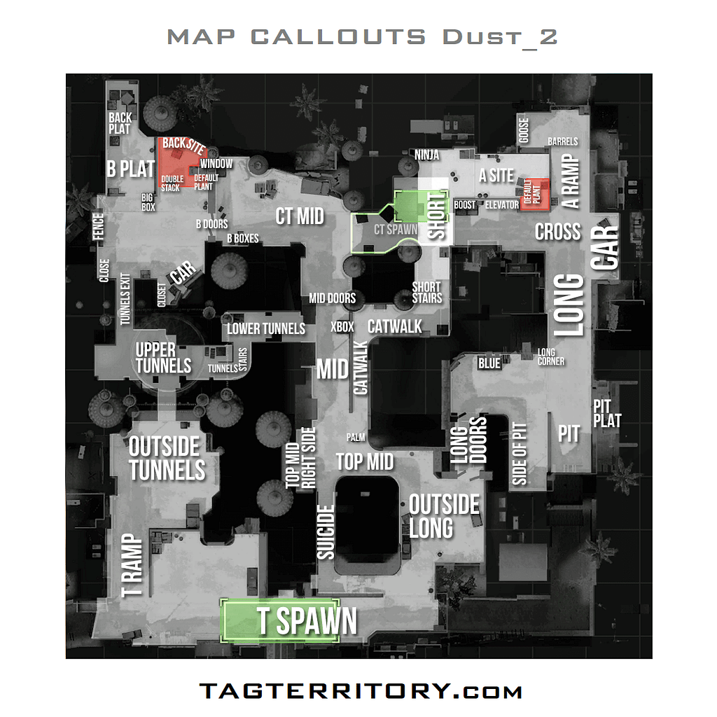 How to Master in CS:GO Competitive CS:GO Dust 2 Map Callouts chart